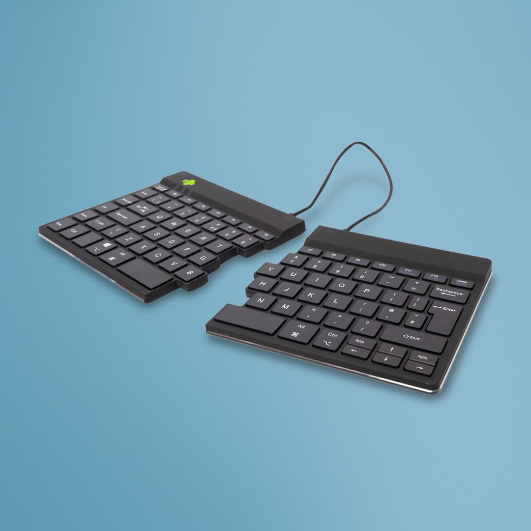 R-Go Tools Ergonomic keyboard R-Go Split Break with break software, ergonomic split keyboard, QWERTY (UK), Bluetooth, black - Image 1