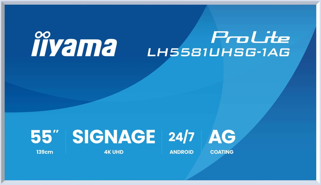 iiyama LH5581UHSG-1AG Signage Display Digital signage flat panel 138.7 cm (54.6") Wi-Fi 500 cd/m² 4K Ultra HD White Built-in processor Android 24/7 - Image 2