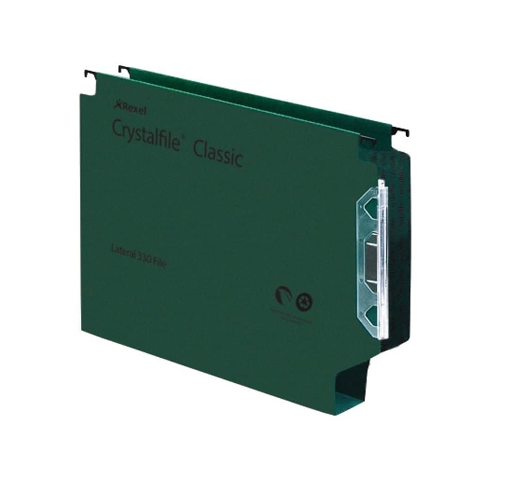 Rexel Crystalfile Classic ‘330’ Lateral File 50mm Green (25) - Image 1