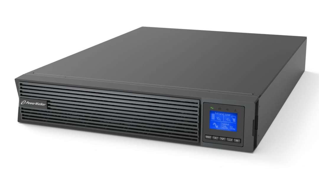 PowerWalker VFI 3000 ICR IoT 3000VA/3000W Online Rack/Tower UPS - 2U, 8x IEC C13 + 1x IEC C19 - Image 1