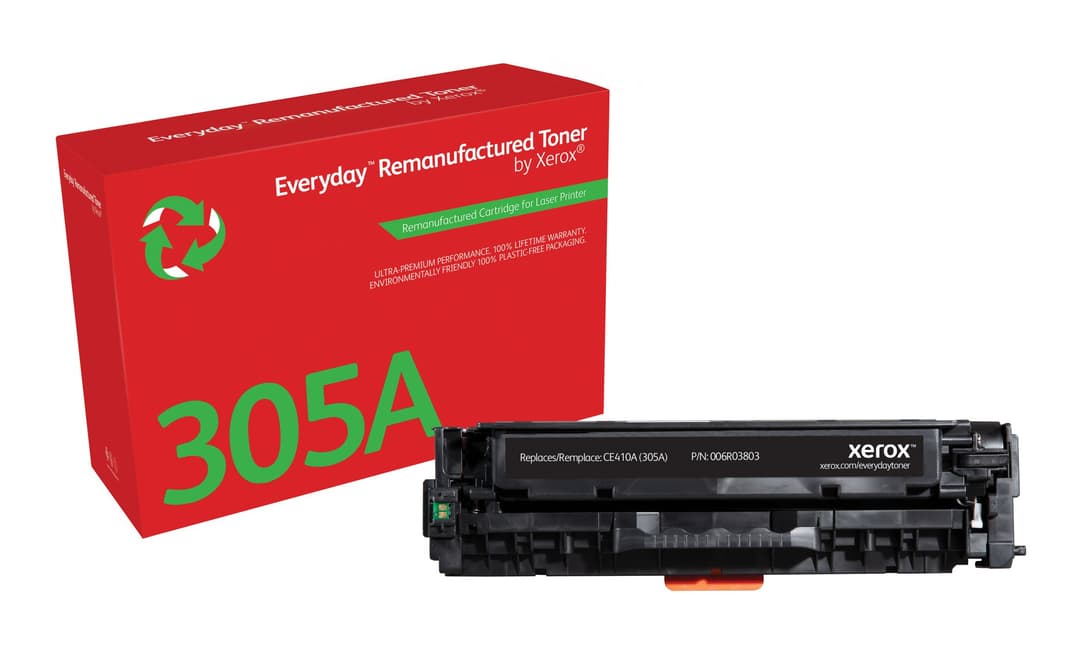Everyday™ Black Remanufactured Toner by Xerox compatible with HP 305A (CE410A), Standard capacity - Image 1