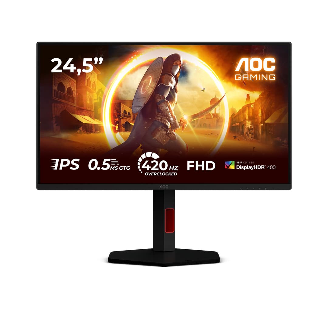 AOC G4 25G4KUR 25" Fast IPS Full HD 420Hz 0.3ms HDR400 G-Sync compatible Height Adjustable Gaming Monitor - Image 1
