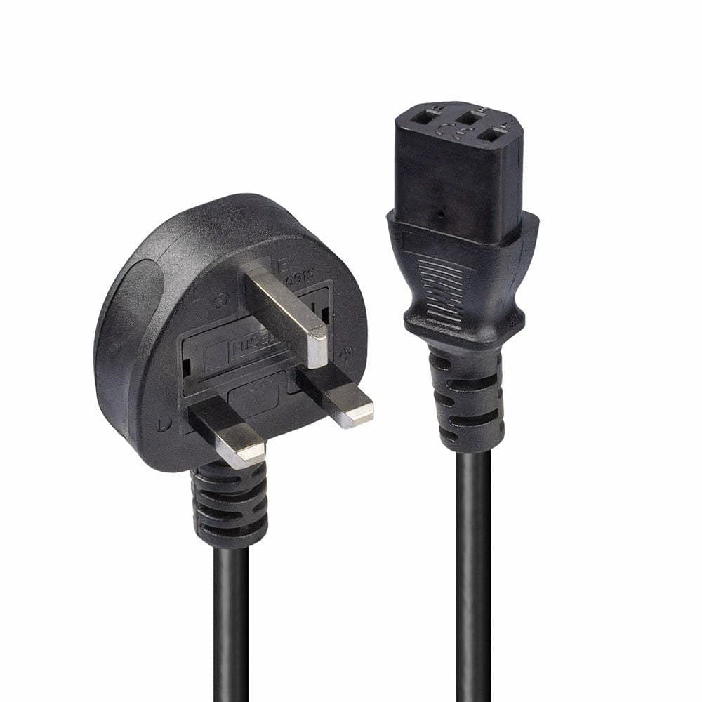 Lindy 7.5m UK 3 Pin Plug to IEC C13 mains power Cable, Black - Image 1
