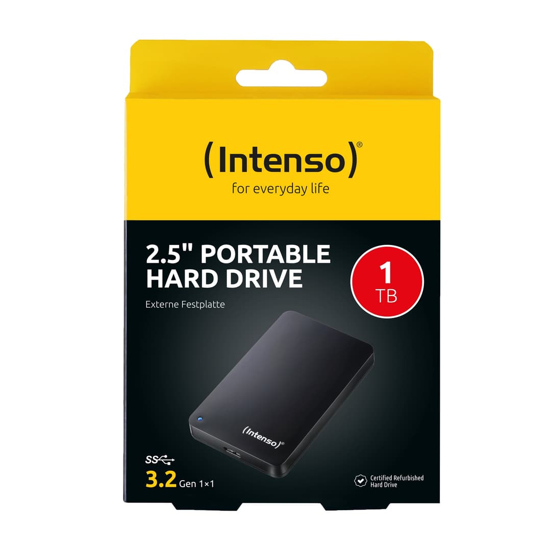 Intenso Portable Hard Drive 6021660 1 TB 2.5" External Hard Drive USB Type-A 3.2 Gen 1 (3.1 Gen 1) 5400 RPM - Black - Image 2