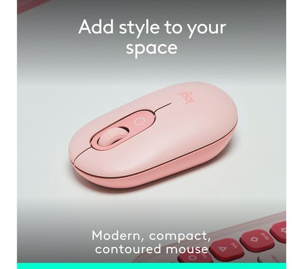 Logitech Pop Icon Wireless Optical Mouse - Rose - Image 2