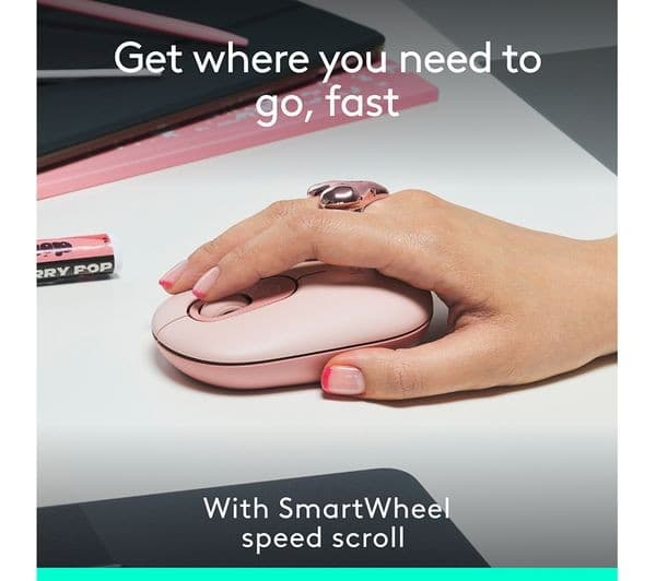 Logitech Pop Icon Wireless Optical Mouse - Rose - Image 3