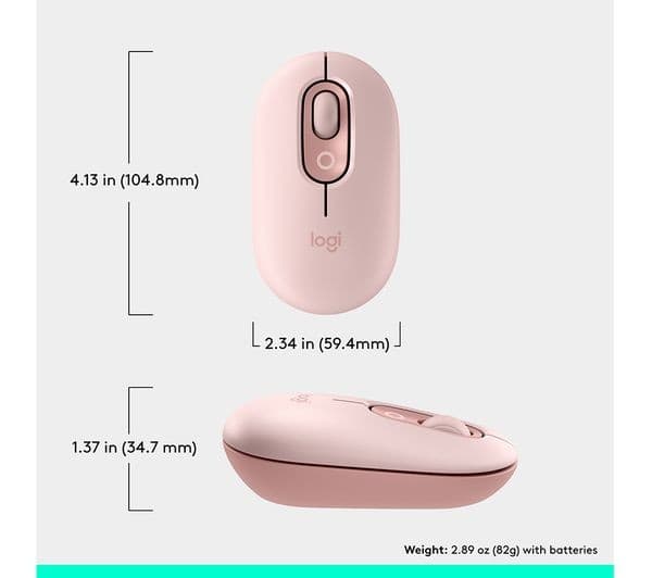 Logitech Pop Icon Wireless Optical Mouse - Rose - Image 9