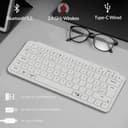Keychron B1 Pro Wireless Keyboard - Ultra-Slim ZMK Design, Tri-Mode (2.4G/Bluetooth/USB-C), Quiet Tactile Switches, Compact Layout for Mac/Windows/Linux (UK Layout) - Ivory White thumbnail 4