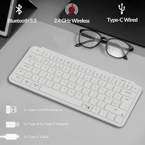 Keychron B1 Pro Wireless Keyboard - Ultra-Slim ZMK Design, Tri-Mode (2.4G/Bluetooth/USB-C), Quiet Tactile Switches, Compact Layout for Mac/Windows/Linux (UK Layout) - Ivory White - Image 5