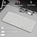Keychron B1 Pro Wireless Keyboard - Ultra-Slim ZMK Design, Tri-Mode (2.4G/Bluetooth/USB-C), Quiet Tactile Switches, Compact Layout for Mac/Windows/Linux (UK Layout) - Ivory White thumbnail 5