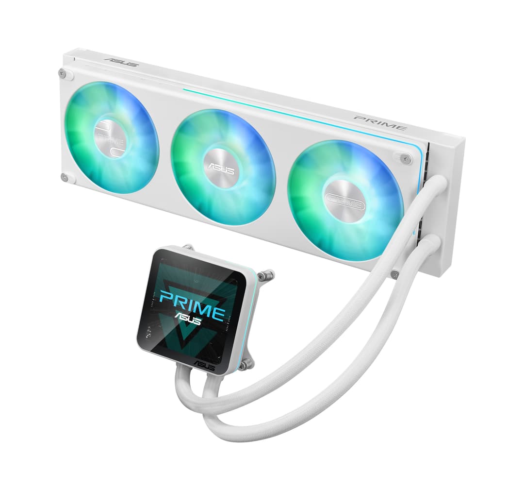 ASUS Prime LC II 360 ARGB LCD Intel/AMD AIO Liquid CPU Cooler - White - Image 1