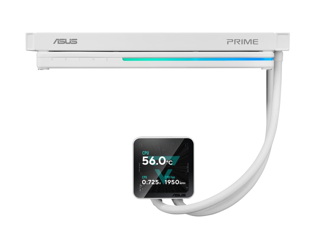 ASUS Prime LC II 360 ARGB LCD Intel/AMD AIO Liquid CPU Cooler - White - Image 3