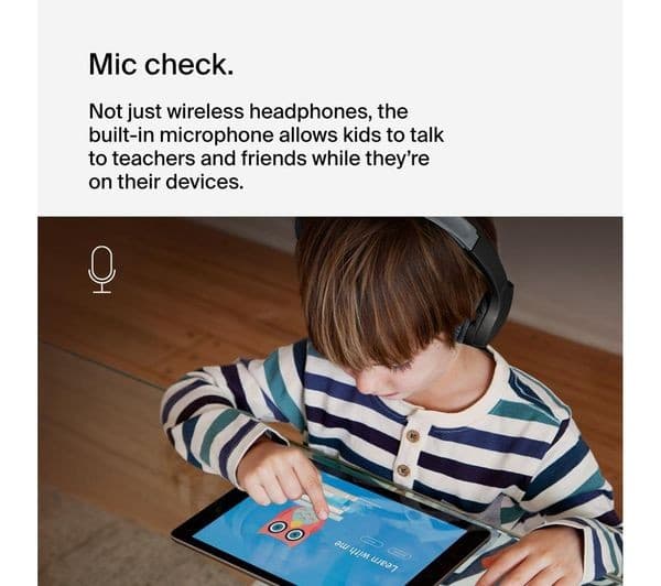 Belkin SoundForm Mini Wireless On-Ear Kids Headphones - Black - Image 3