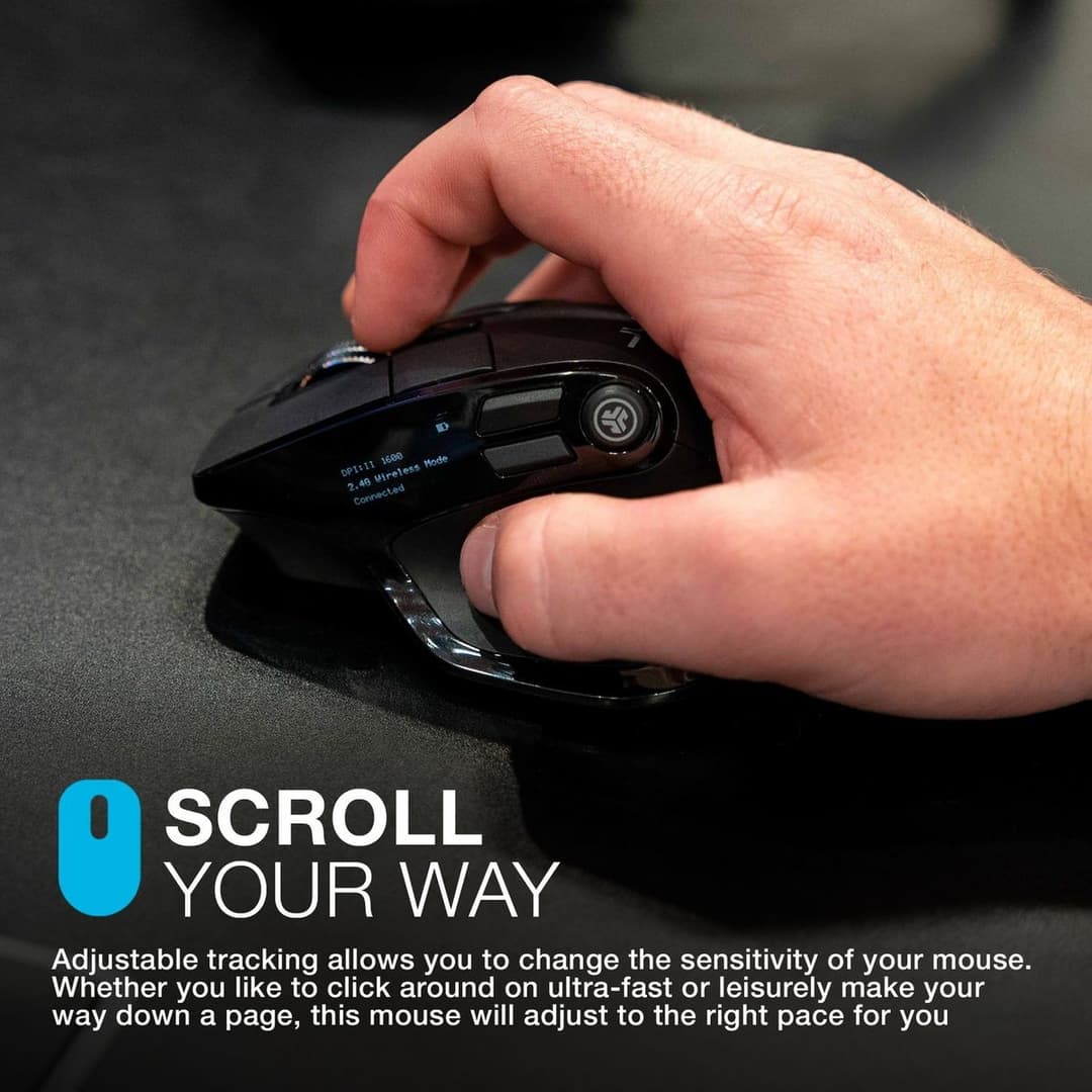 JLab Epic Wireless Bluetooth Ergonomic Mouse - Black - Image 7