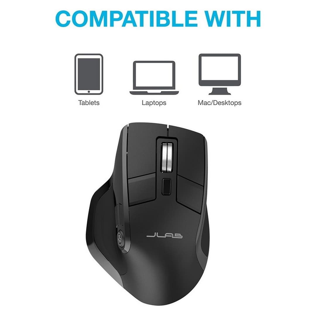 JLab Epic Wireless Bluetooth Ergonomic Mouse - Black - Image 9