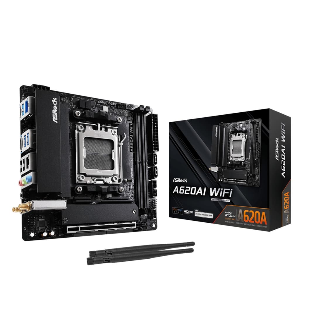 Asrock A620AI WIFI AMD A620A DDR5 Mini-ITX Socket AM5 Motherboard - Image 1