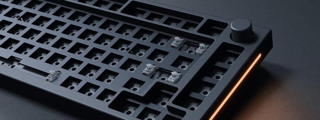 GLORIOUS GMMK PRO 75% Barebones Custom Keyboard Kit - Black Slate - Image 6