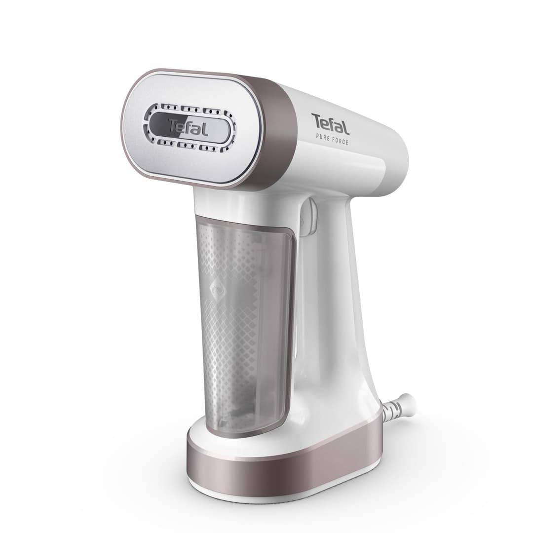 Tefal PureForce 2-in-1 Handheld Clothes Steamer - Cinnamon Pink & Snow White - Image 1