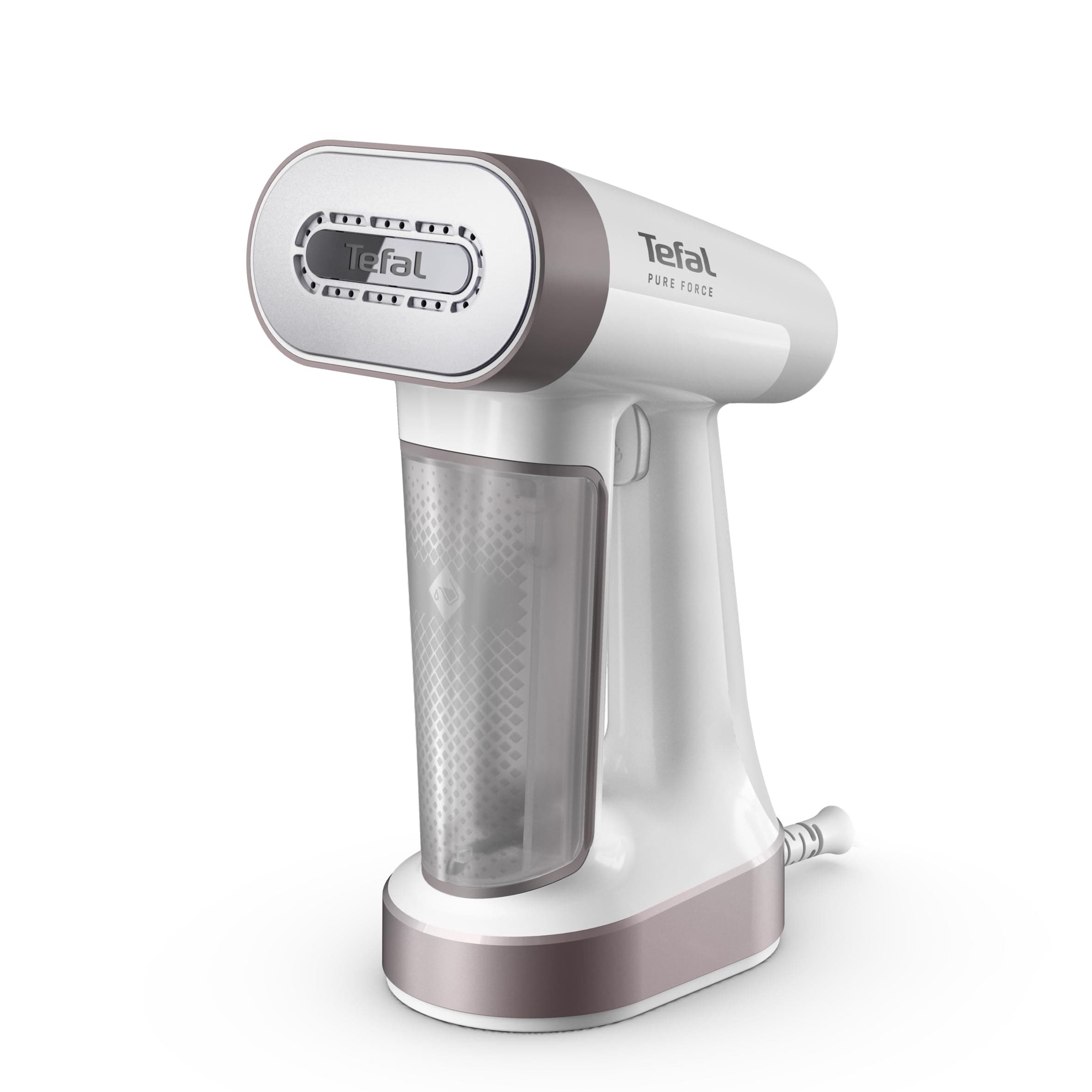 Tefal PureForce 2-in-1 Handheld Clothes Steamer - Cinnamon Pink & Snow White