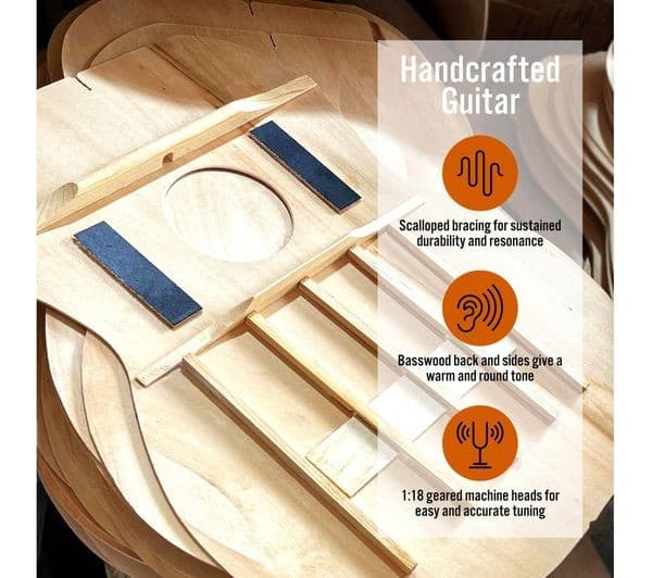 3RD AVENUE Full Size 4/4 Classical Guitar Bundle - Black - Image 4