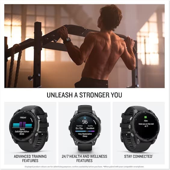 Garmin fēnix 8 AMOLED 47mm GPS Smartwatch - Slate Grey & Black - Image 6
