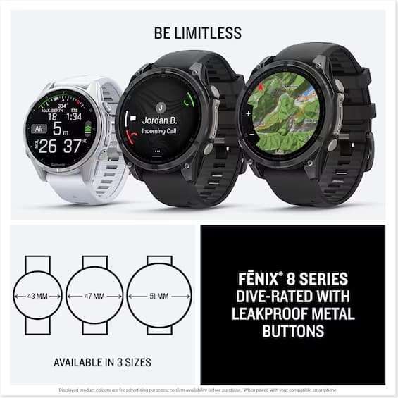 Garmin fēnix 8 AMOLED 47mm GPS Smartwatch - Slate Grey & Black - Image 8