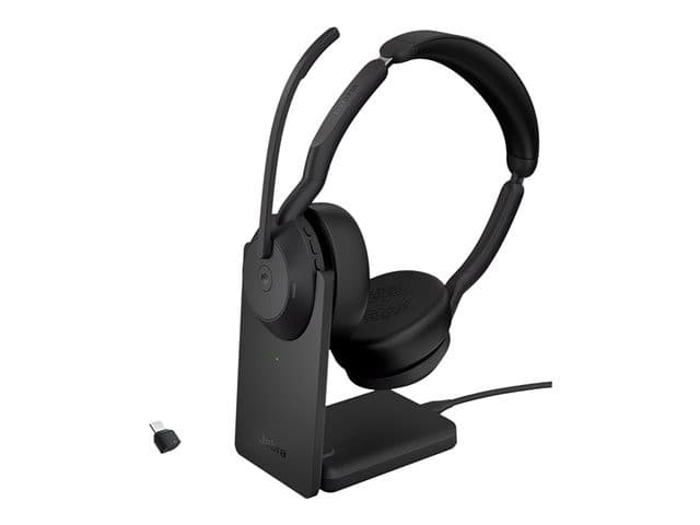 Jabra Evolve2 55 Stereo Wireless ANC Headset - MS Teams - USB-C - With Stand - Image 3