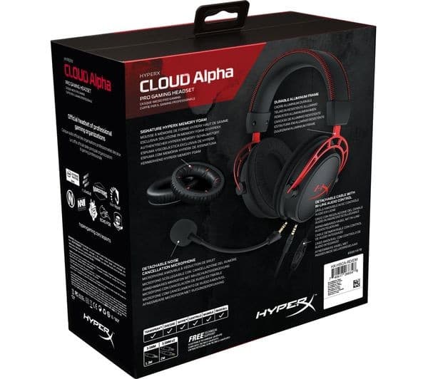 HyperX Cloud Alpha Headphones Black & Red - Image 2