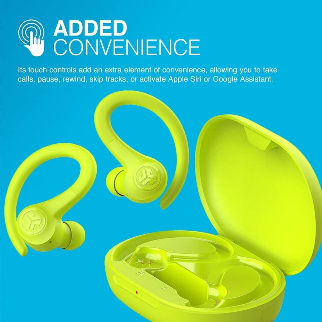 JLab GO Air Sport True Wireless Earbuds – Neon Yellow - Image 6