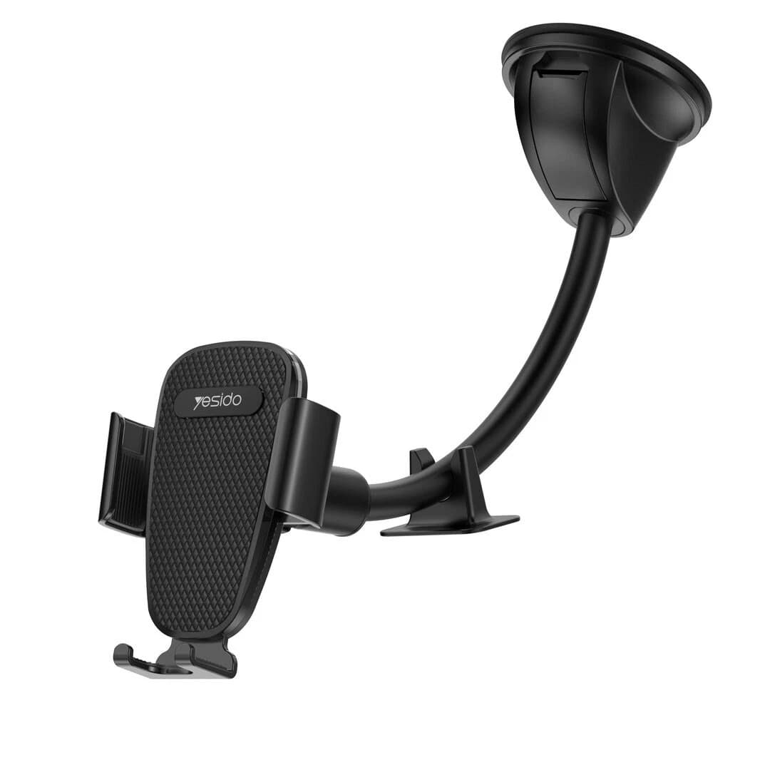 Yesido 30CM Gooseneck Suction Cup Car Phone Holder Large Trucks Vans - Black