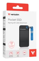 Verbatim Pocket SSD USB 3.2 Gen 2 128GB Black/Blue thumbnail 3
