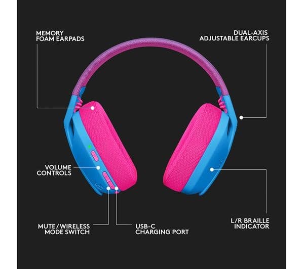 LOGITECH G435 Wireless Gaming Headset - Blue - Image 8