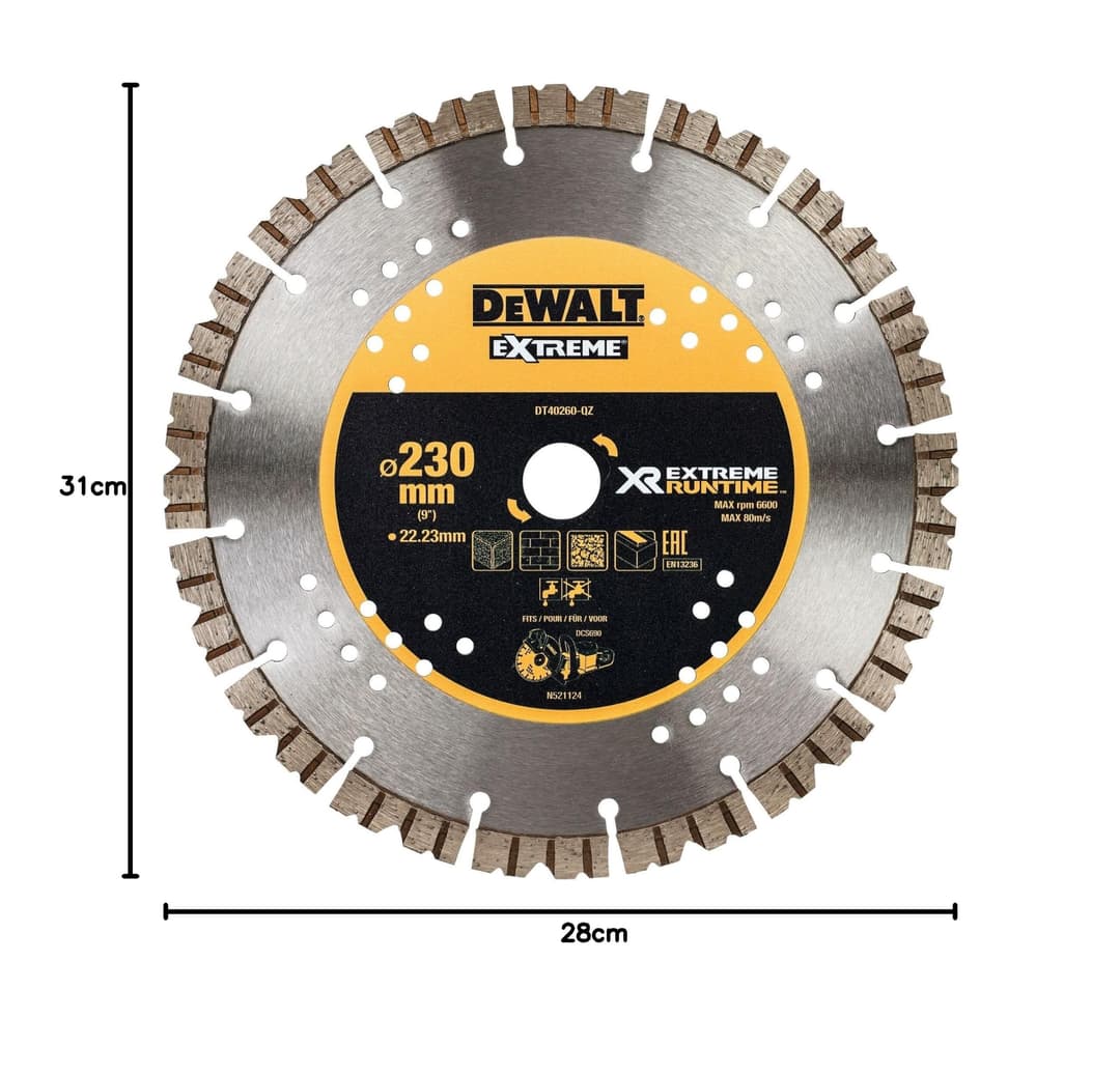 DEWALT Segmented All Purpose Diamond Wheel 230mm DT40260-QZ - Black/Yellow - Image 6
