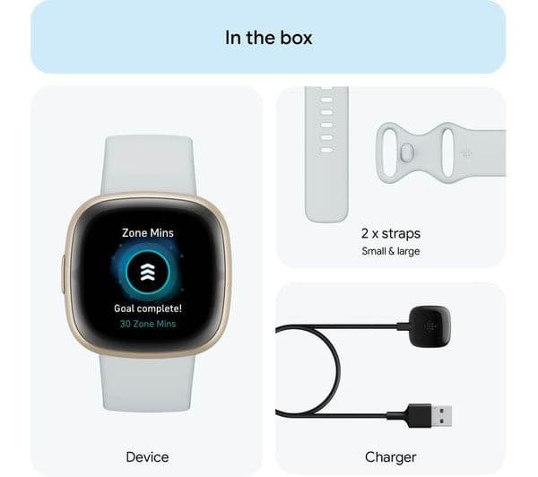 Fitbit Sense 2 Smartwatch - Blue Mist/Soft Gold - Image 5