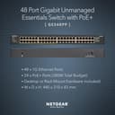 NETGEAR GS348PP 48-Port Gigabit Unmanaged PoE+ Network Switch, 24 PoE+ Ports, 380W, Rackmount - Black thumbnail 2