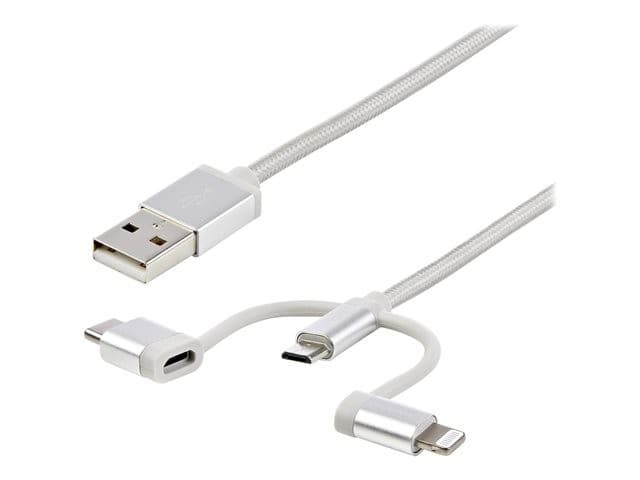 StarTech LTCUB1MGR Multi Charging Cable Silver - Image 2