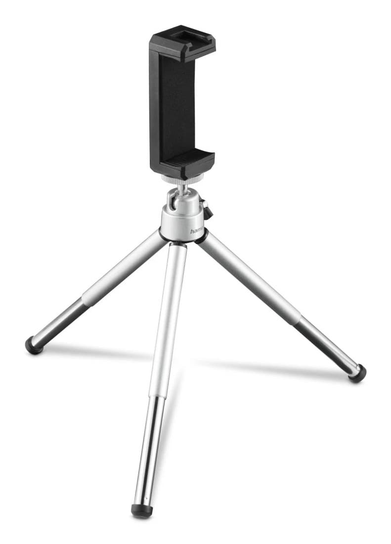 Hama Fancy 2in1 Mini Tripod for Mobile Phone & Camera (¼), Travel Tripod, 16cm, silver - Image 2
