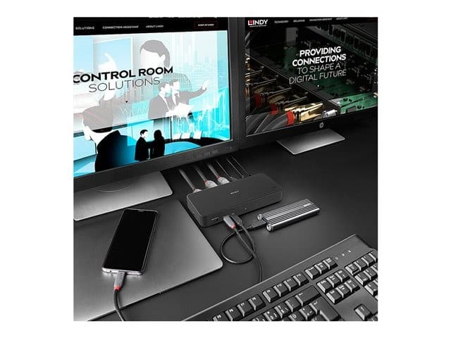 LINDY DST Pro Universal - docking station - USB-C / Thunderbolt 3 / Thunderbolt 4 - 3 x HDMI, 2 x DP - 1GbE - Image 3