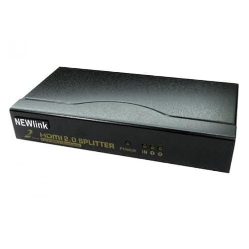 NewLink NLHDSP-202-HD2 2-Port HDMI 2.0 Splitter, 1 Device to 2 TVs, 4K 60Hz, Powered, with 3.5mm Audio Out - Image 2
