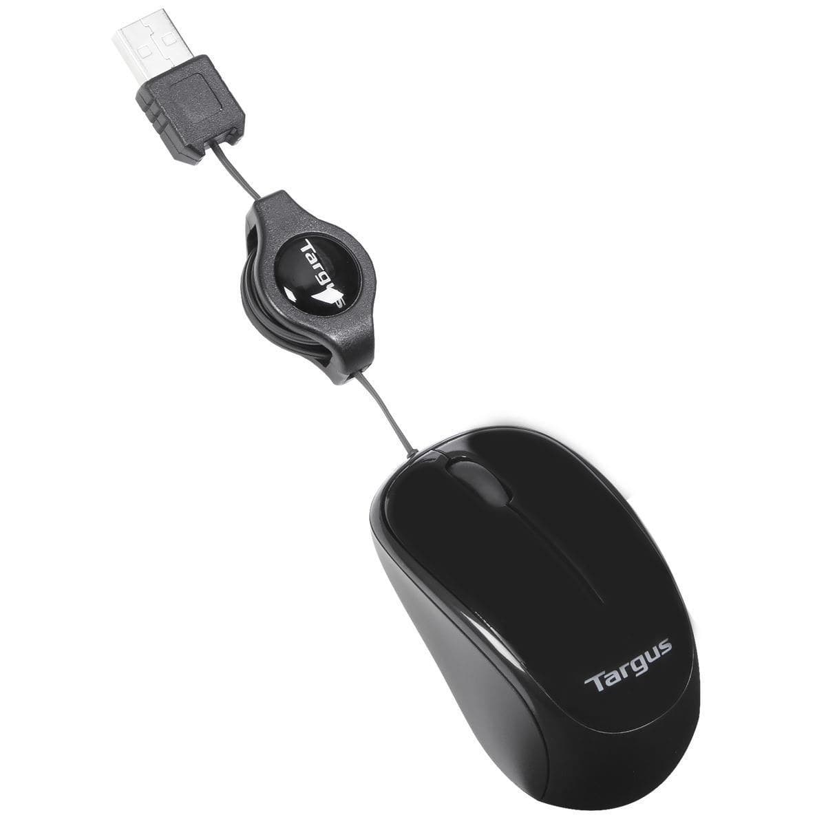 Targus AMU75EU Compact Blue Trace Travel Mouse, Ambidextrous, USB-A, 1000 DPI - Black