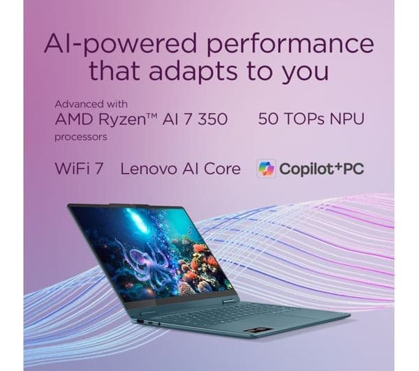 LENOVO Yoga 7 14" 2-in-1 AMD Ryzen AI 7 24GB 1TB Tidal Teal - Image 5