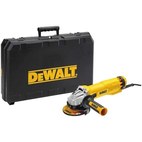 DEWALT 1010W 115mm Angle Grinder 11000RPM Anti-Vibration Handle Kit Box - Yellow
