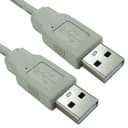 Cables Direct 1.8m USB 2.0 Type A to Type A Cable in Beige thumbnail 1