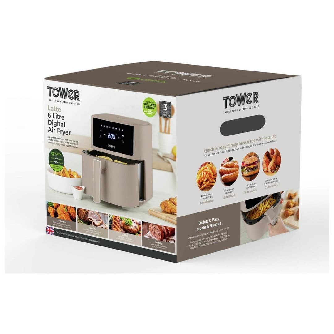 Tower T17169MSH 6L Digital Air Fryer - Latte - Image 6