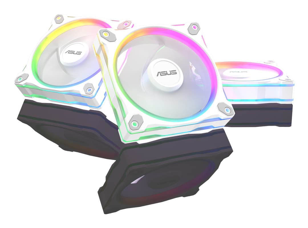 ASUS Prime MR120 ARGB 120mm PWM PC Fan - White 3-Pack - Image 2
