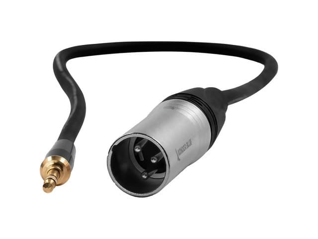Kondor Blue 16' XLR Male to 3.5mm Male Mini TRS Cable #KB-XLR35 - Image 1