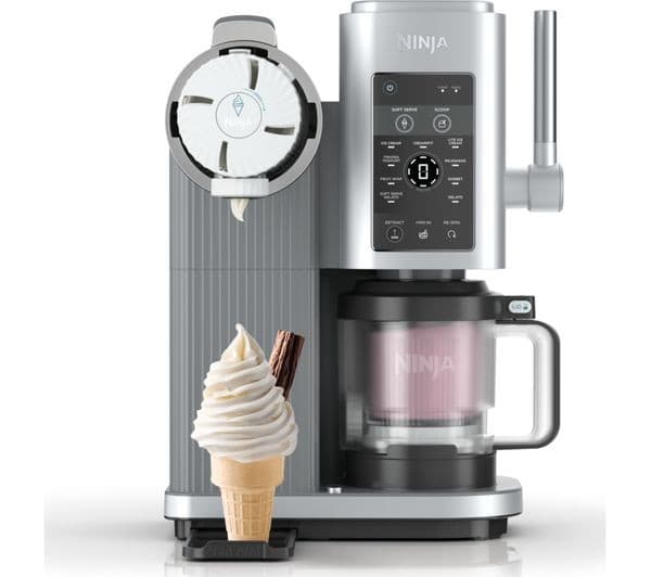 Ninja CREAMi Scoop & Swirl NC701UK 13-in-1 Ice Cream and Soft Serve Maker - Silver - Image 1