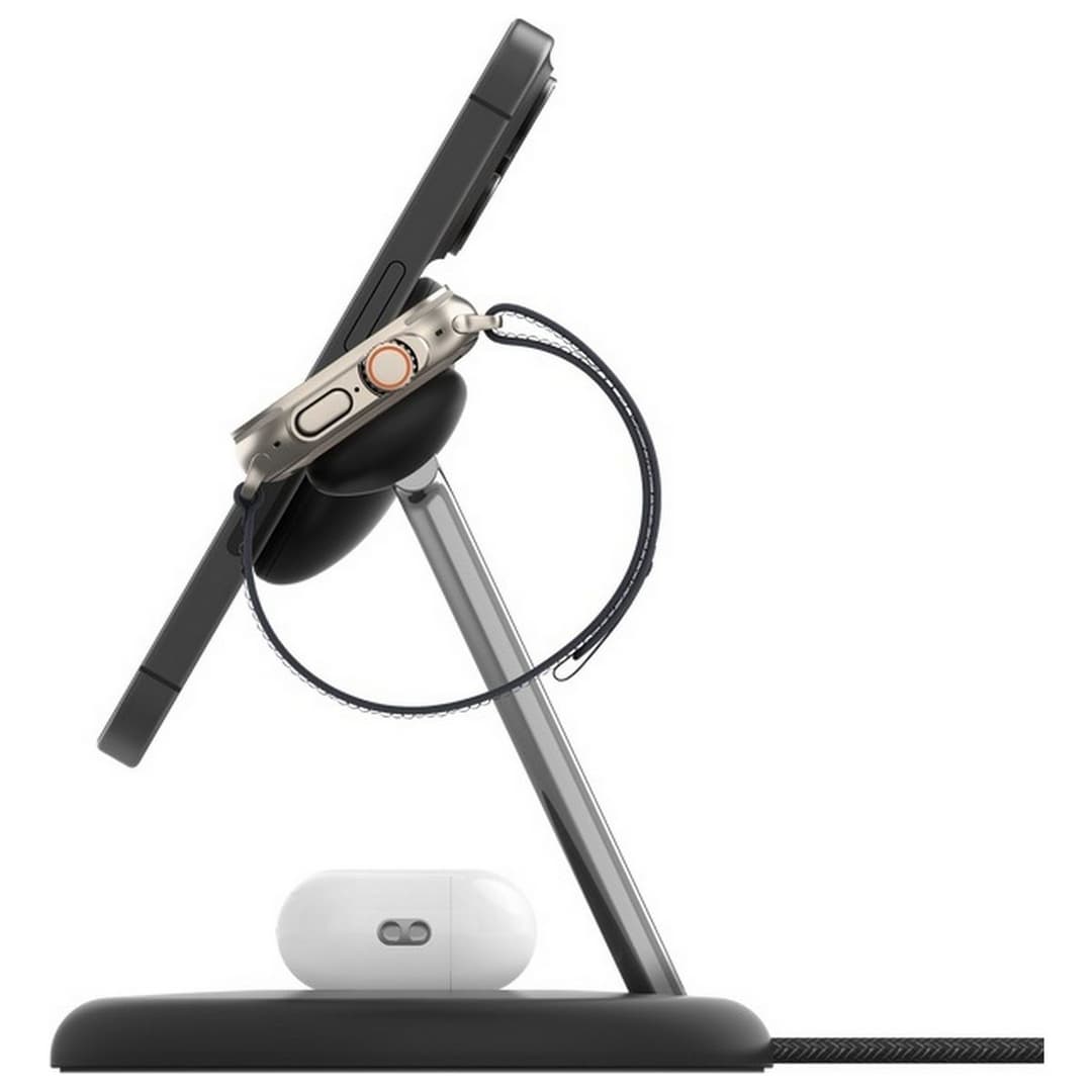 Belkin 3 in 1 MagSafe Compatible Qi2 Wireless Charger -Black - Image 2
