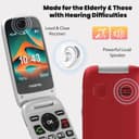 Mobitel 8010 4G Senior Mobile Phone Flip Design Loud Speaker Charging Dock Red thumbnail 3