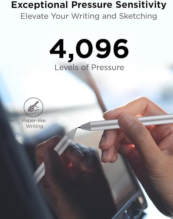 Lenovo USI Pen 2 Magnetic Stylus Pen USI 2.0 4096 Pressure Levels Tilt Function ChromeOS - Grey - Image 4